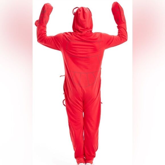 NWT Tipsy Elves Unisex Red Lobster Halloween Costume One Piece Jumpsuit Full Zip - Picture 6 of 11
